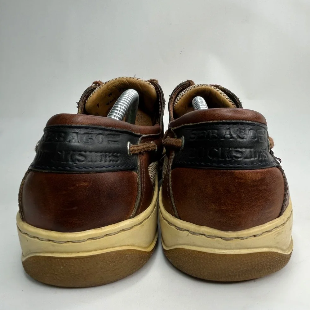 Sebago Docksides Mens 9 Brown Leather Mesh Boat‎ Shoes Deck 393 7056 Clovehitch